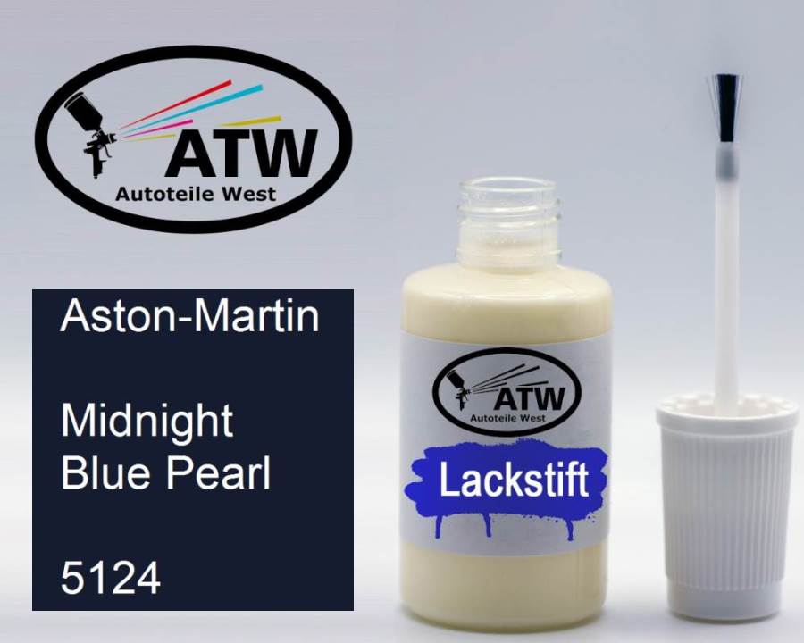 Aston-Martin, Midnight Blue Pearl, 5124: 20ml Lackstift, von ATW Autoteile West.